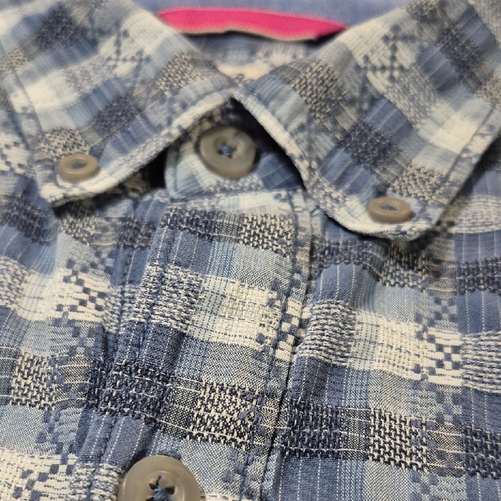 Tommy Bahama XXL Blue and White Casual Button Down Short Sleeve Shirt - Picture 13 of 15